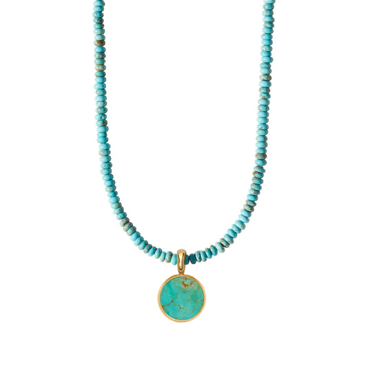 Turquoise Beads & Turquoise Removable Pendant Necklace