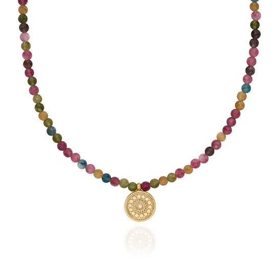 Multi-Color Jade Pendant Necklace
