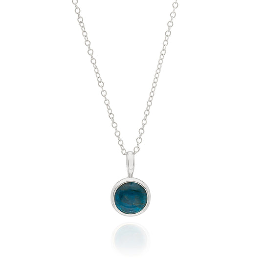 Removable Apatite Pendant Necklace - Silver