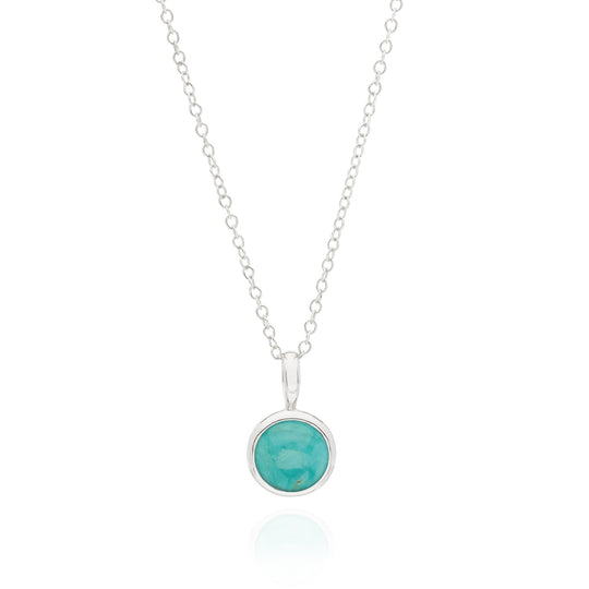 Removable Turquoise Pendant Necklace - Silver