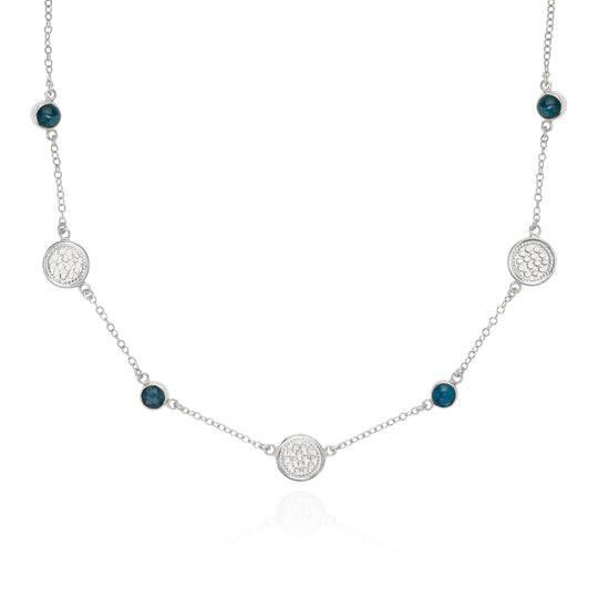 Apatite Station Necklace - Silver