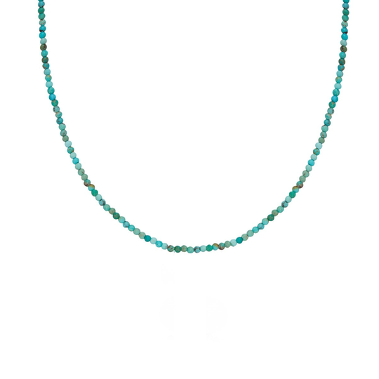 Turquoise Beaded Necklace - 15-17"