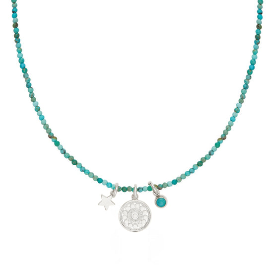 Lucky Charm Necklace: Turquoise & Silver