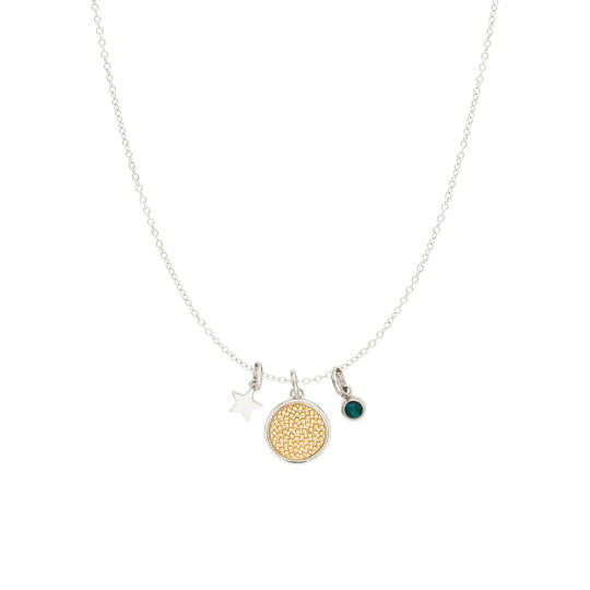 Renewal Charm Necklace: Malachite & Two Tone