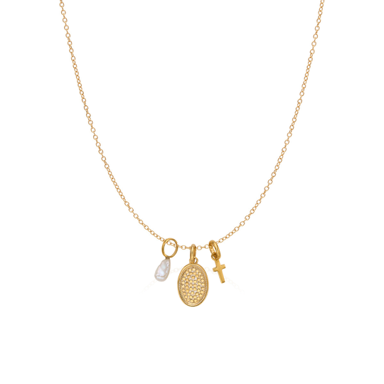 Wisdom Charm Necklace: Pearl