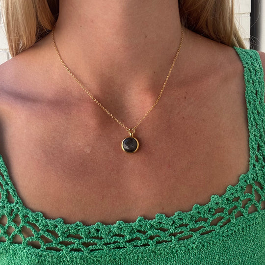 Grey Sapphire Pendant Necklace