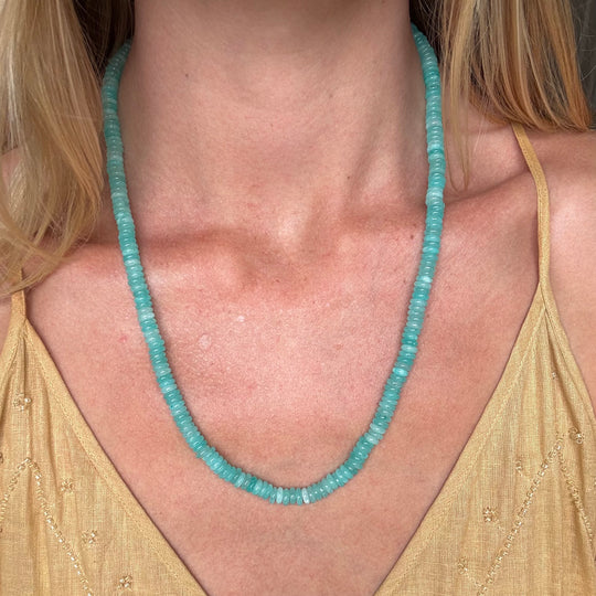 Aqua Jade Beaded Necklace