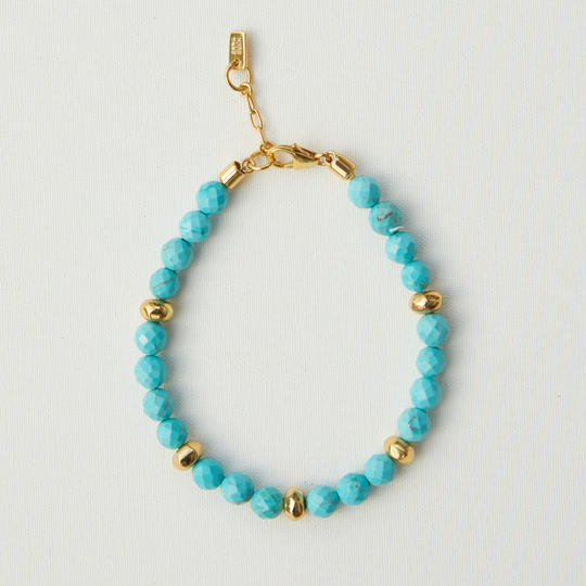 Faceted Turquoise Beaded Bracelet