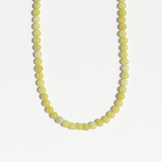 Yellow Jade Beaded Necklace