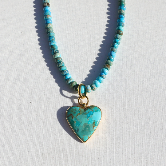 Turquoise Heart Statement Necklace