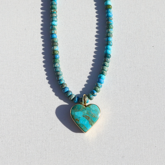 Turquoise Heart Necklace - Removable