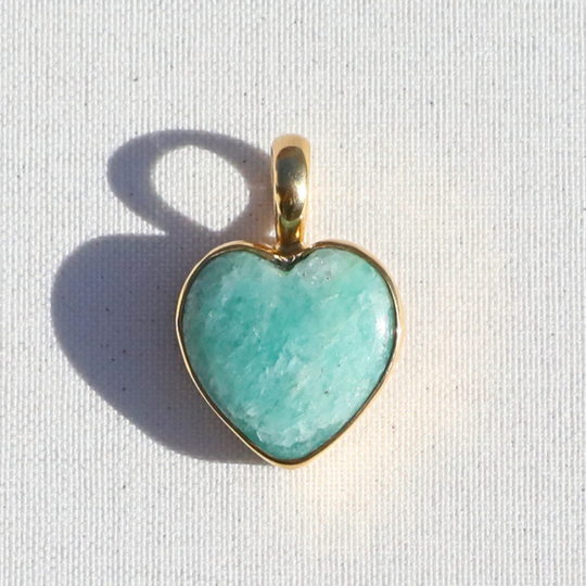Amazonite Heart Charm Pendant 6