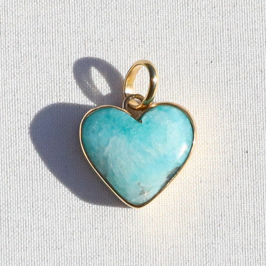 Amazonite Heart Charm Pendant 4
