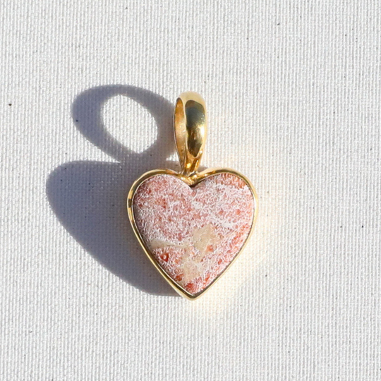 Sunstone Heart Charm Pendant