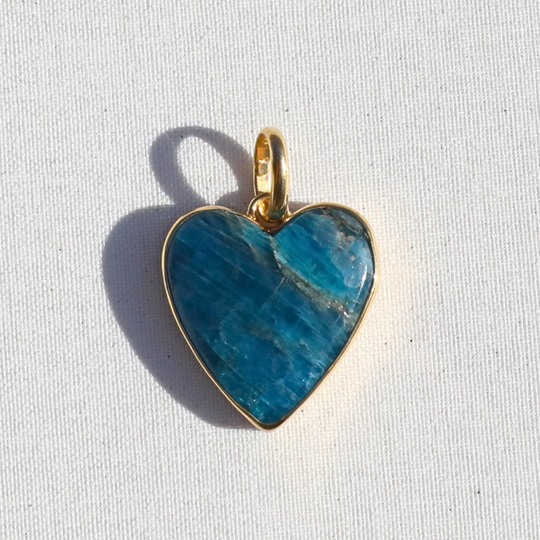 Apatite Heart Charm Pendant 2