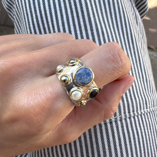 Multi-Stone Two-Tone Ring - AS IS - FINAL SALE