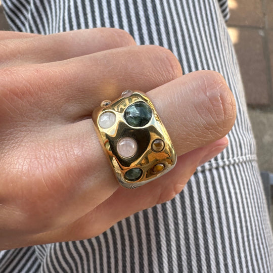 Multi-Stone Gold Ring - AS IS - FINAL SALE