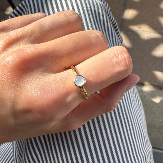 Rainbow Moonstone Gold Ring - AS IS - FINAL SALE