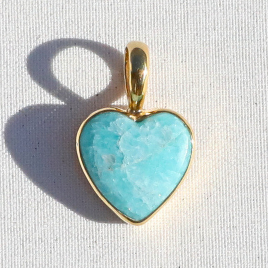 Amazonite Heart Charm Pendant 5