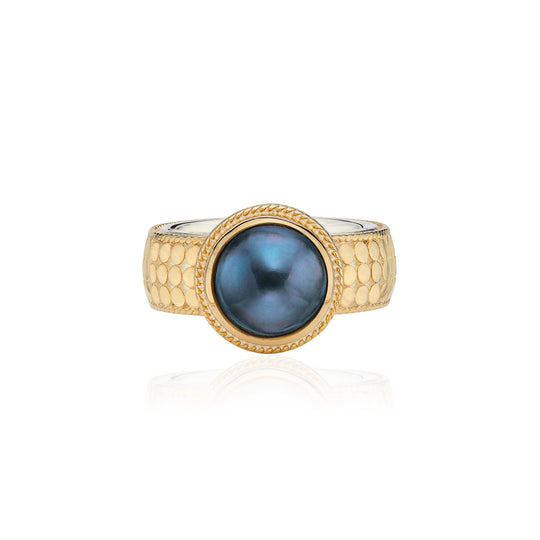 Blue Pearl Cocktail Ring