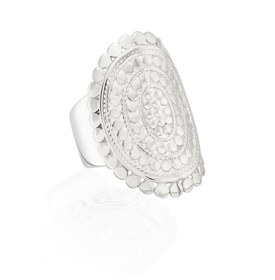 Scalloped Saddle Ring - Silver