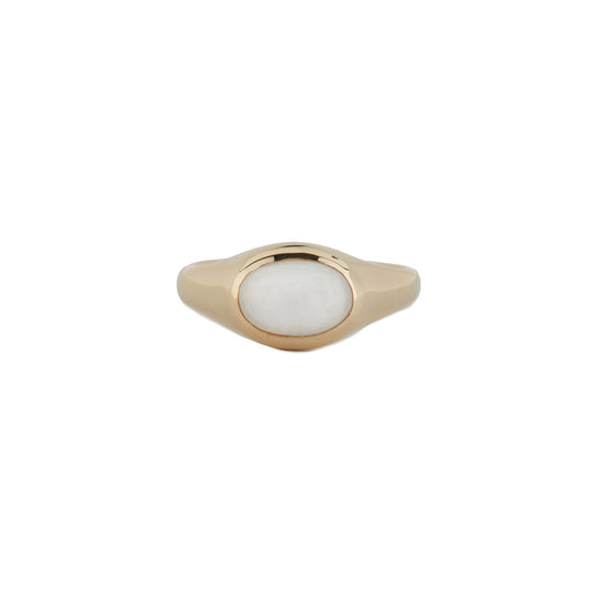 Small Oval Moonstone Signet Ring - AS IS - FINAL SALE