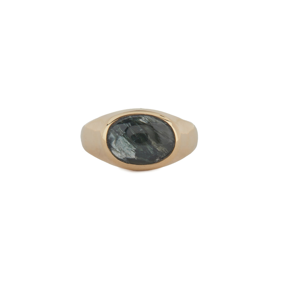 Rasied Oval Seraphinite Ring