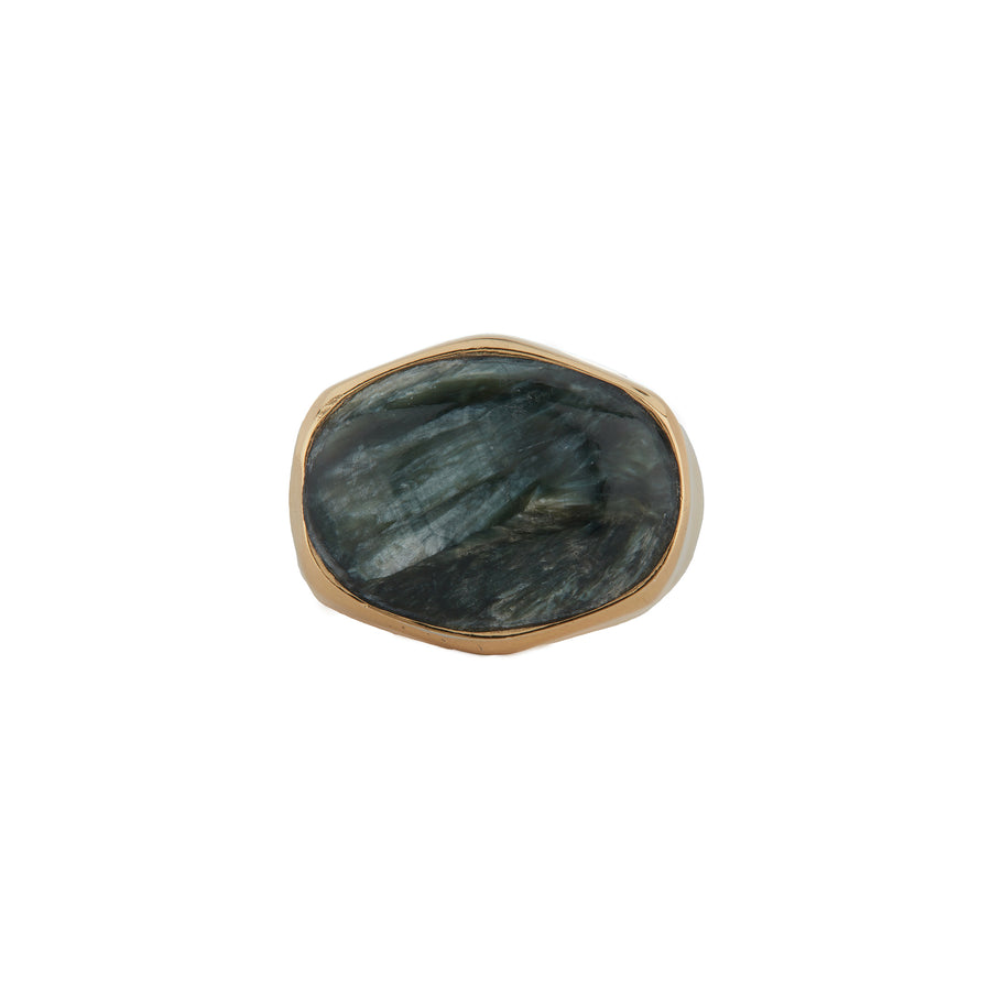 Large Raised Seraphinite Oval Ring