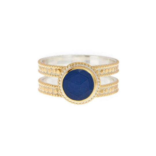 Blue Sapphire Double Band Ring