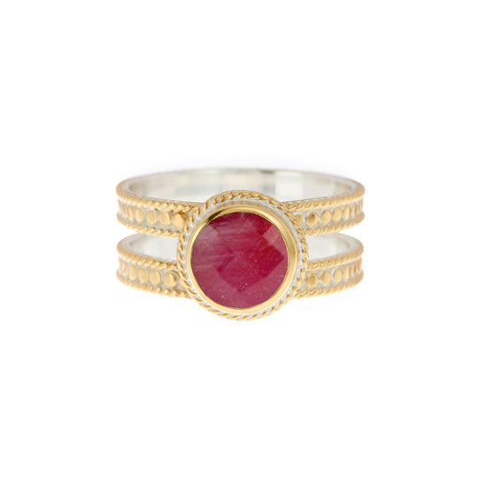 Garnet Double Band Ring