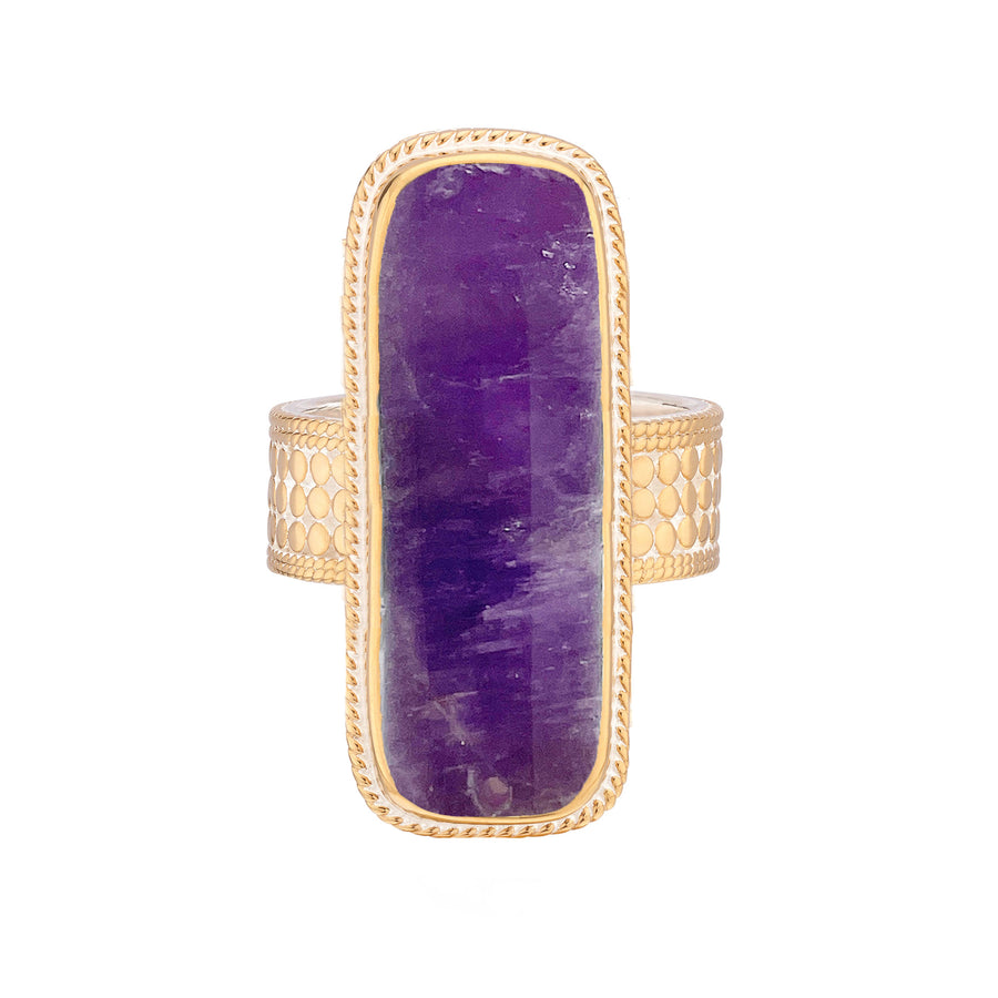 Tall Amethyst Cushion Ring (Slight Imperfection- See Description)