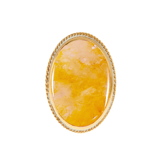 Orange Quartz Oval Ring