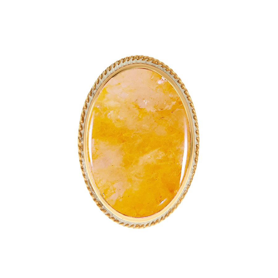 Orange Quartz Oval Ring