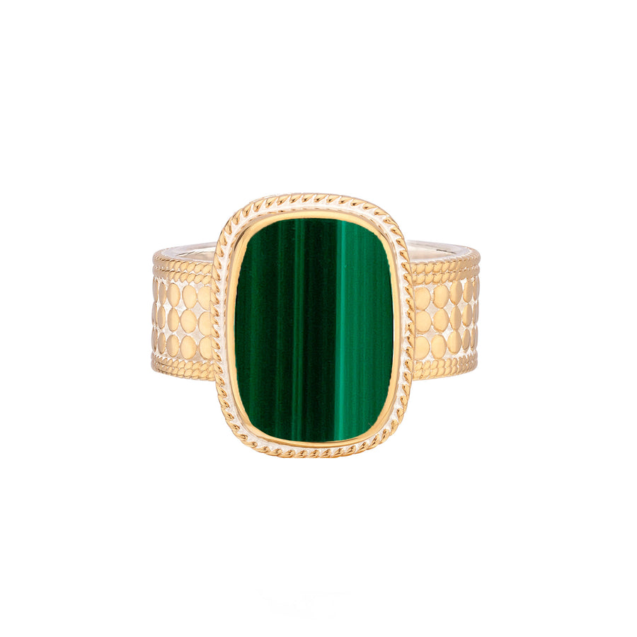 Malachite Cushion Ring