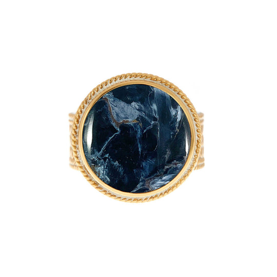Blue Pietersite Cocktail Ring