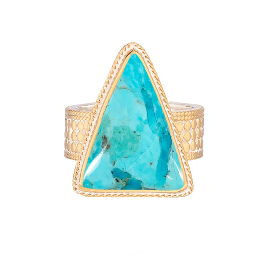 Blue Turquoise Triangle Ring