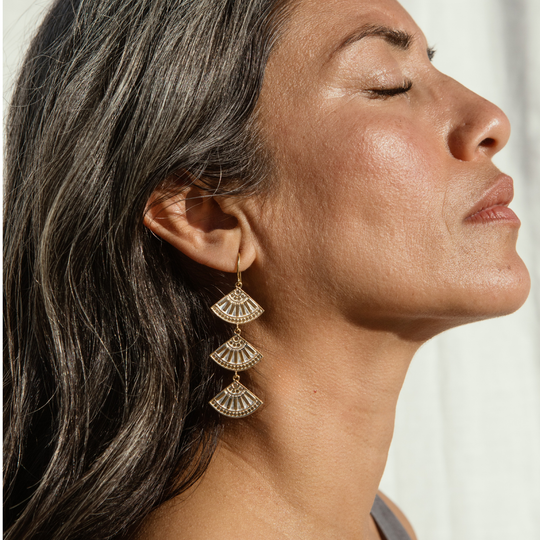 Triple Fan Earrings