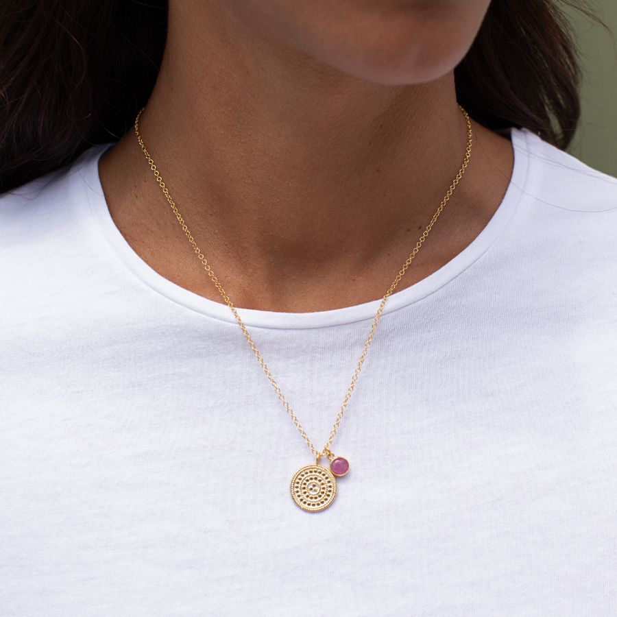 Circle of Life Pendant Necklace – Pink Ruby