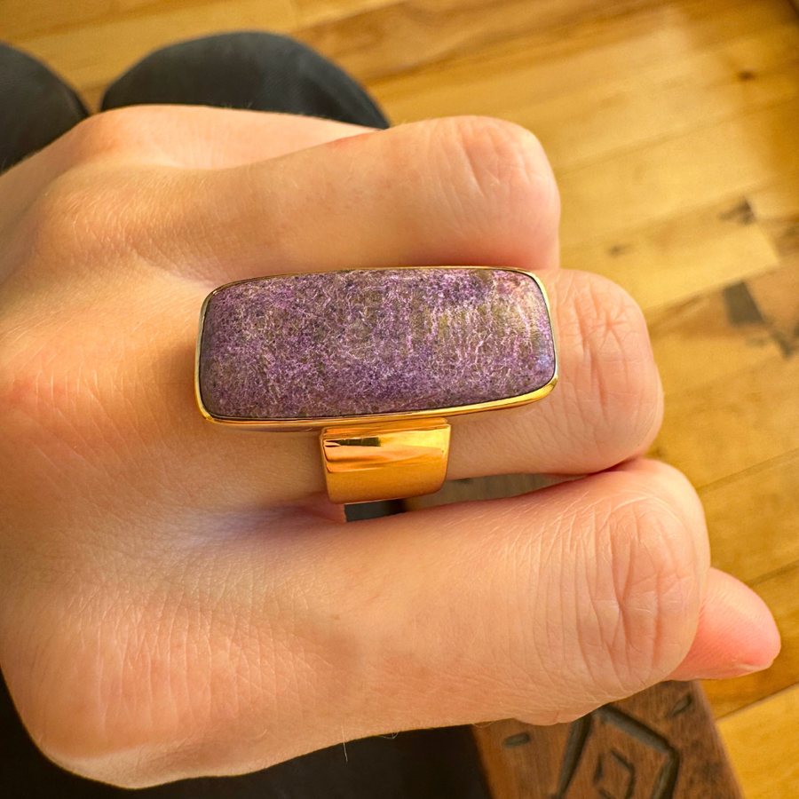 Stichtite Large Cushion Ring