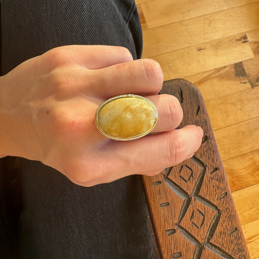 Yellow Aventurine Oval Ring