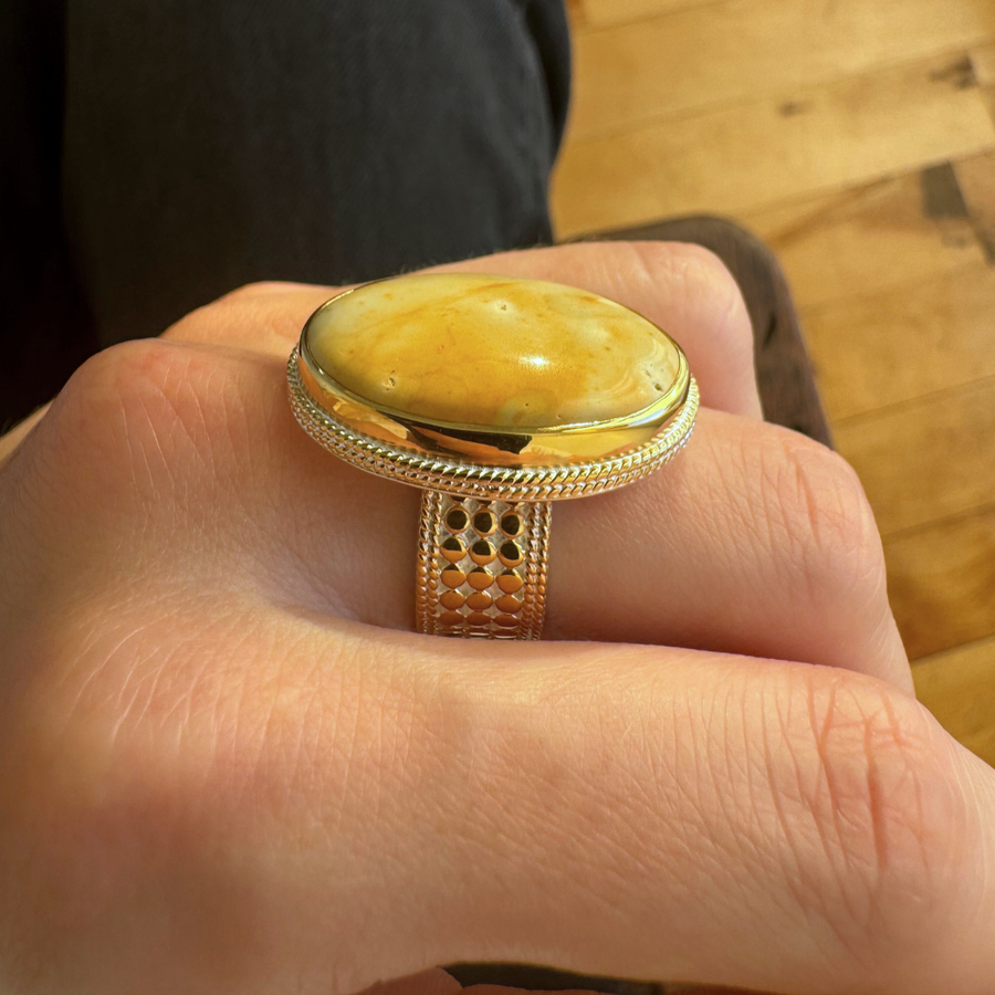 Yellow Aventurine Oval Ring