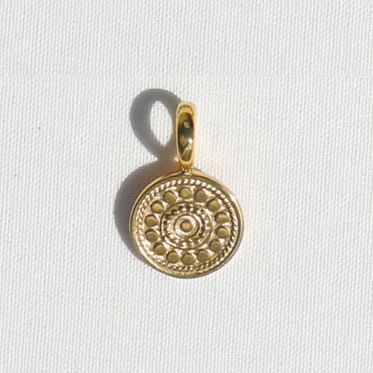Gold Dotted Medium Removable Pendant - Engravable
