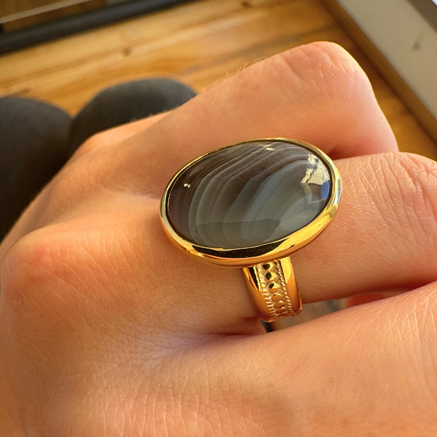 Botswana Agate Oval Ring
