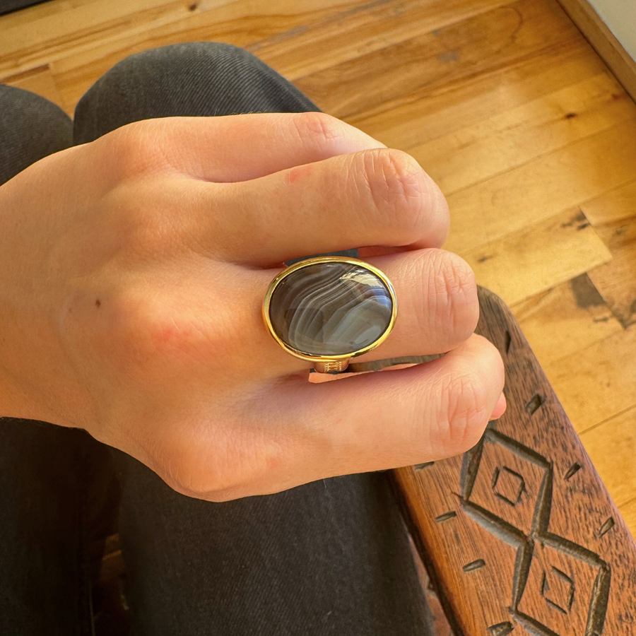 Botswana Agate Oval Ring