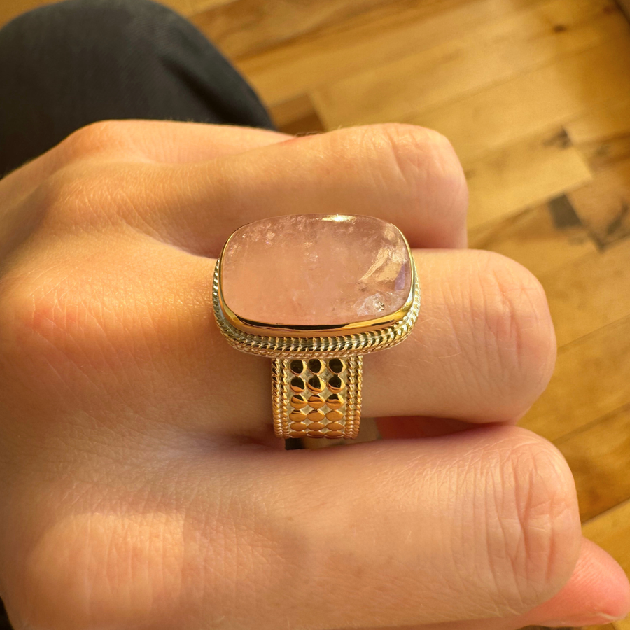 Morganite Cushion Ring