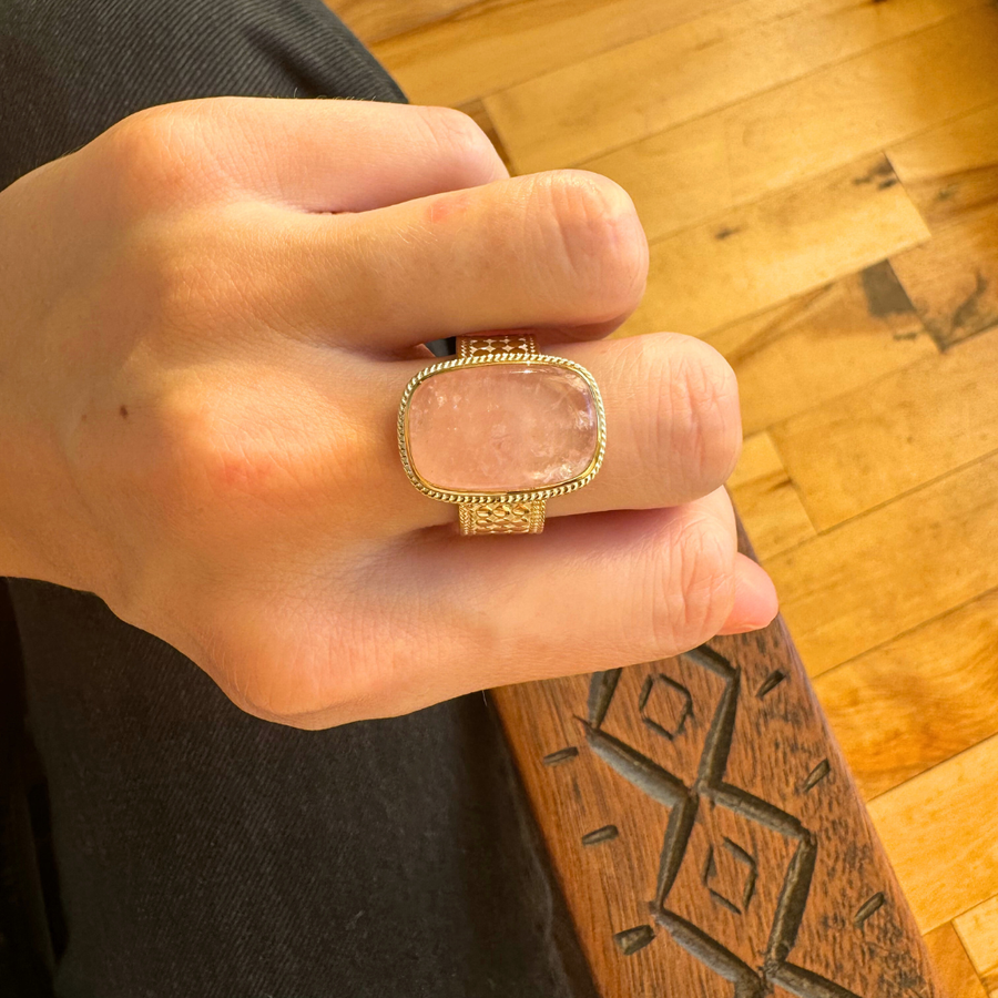 Morganite Cushion Ring