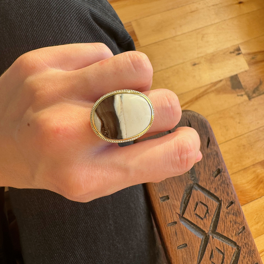Peanut Jasper Oval Ring