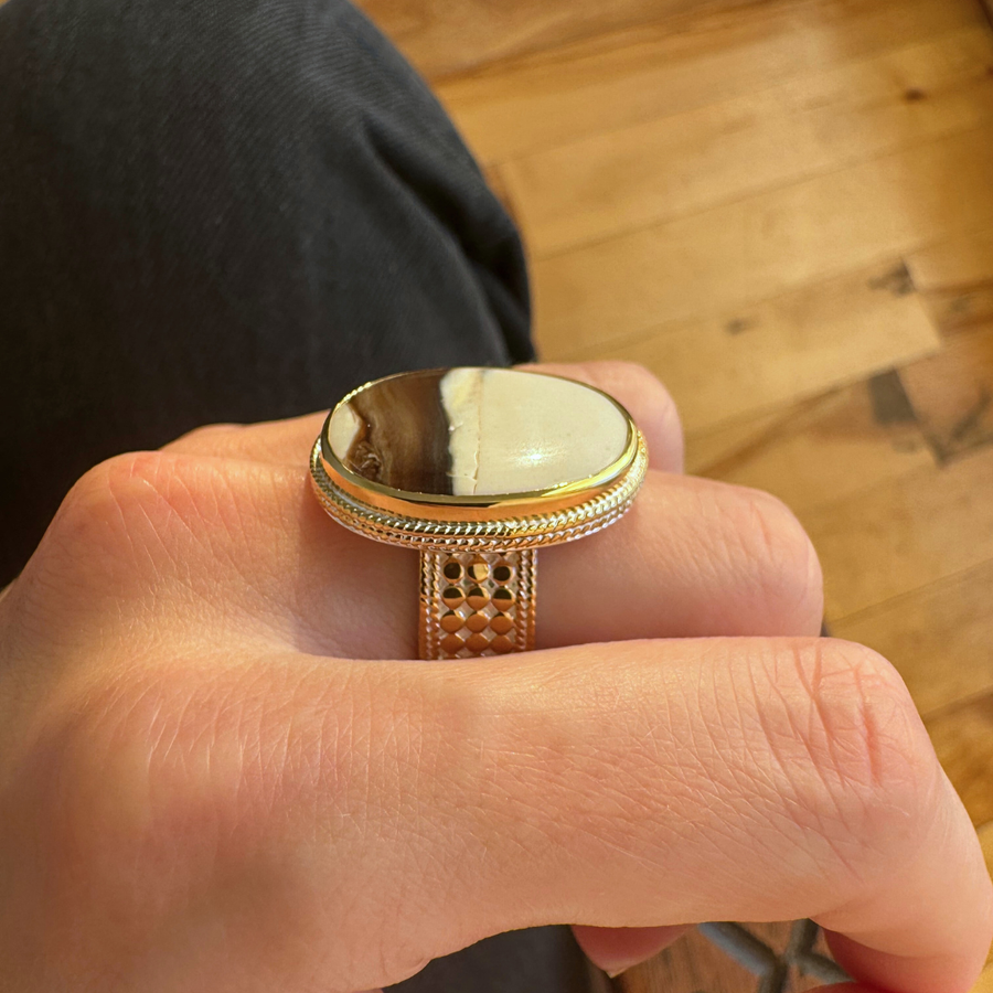 Peanut Jasper Oval Ring