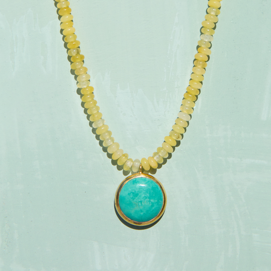 Namaste Necklace - Yellow Jade