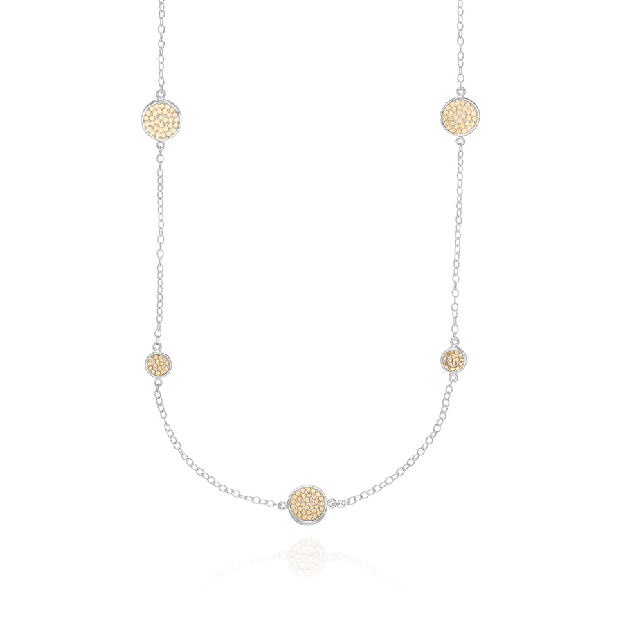 9ct Two Colour Gold Multi Disc Necklace GN330